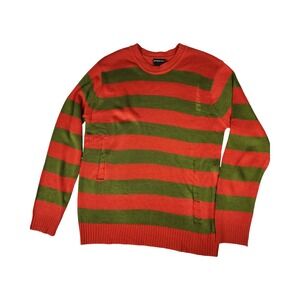 A Nightmare on‎ Elm Street Freddy Krueger Striped Sweater Knit Pullover LG